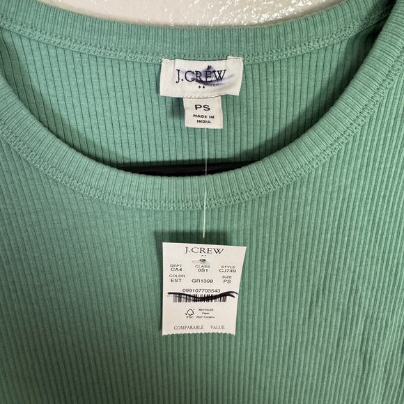 J.Crew Ribbed Knit Mixy Tank Midi Dress WMNS PS Eucalyptus Steam A-Line Pullover - Picture 5 of 10